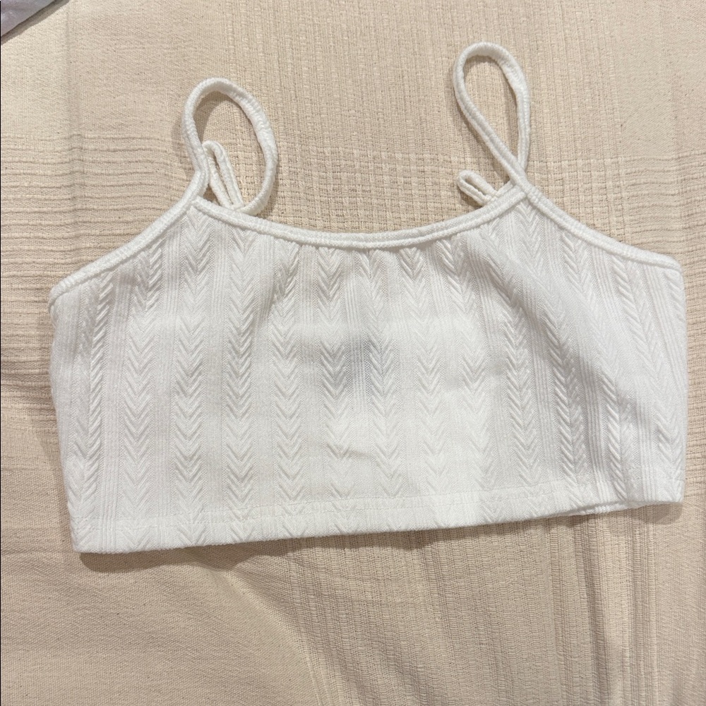 SHEIN White Textured Knit Camisole(Never Worn)(Ships from OR)